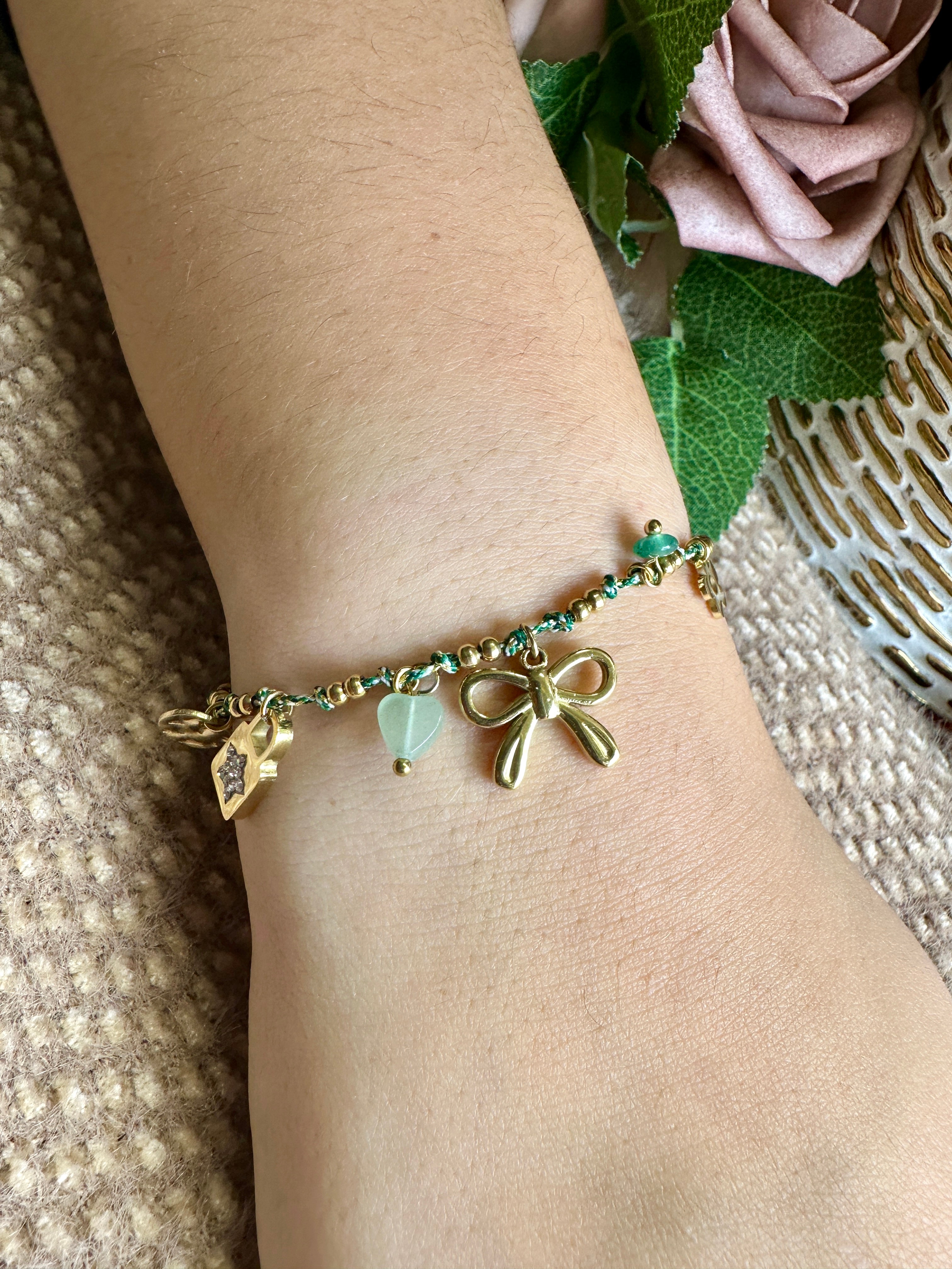 Bracelet multi Lilly vert doré