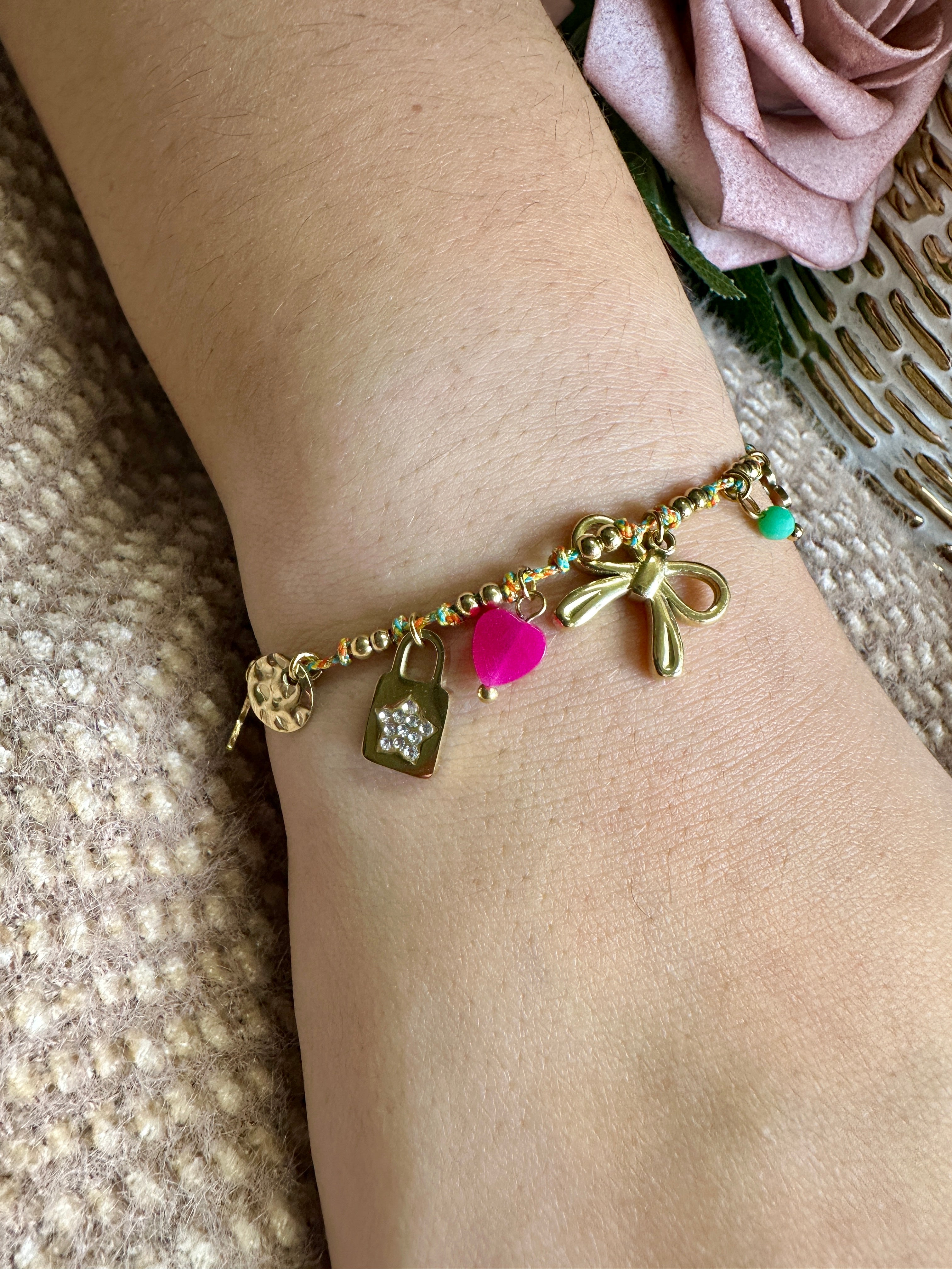 Bracelet multi Lilly doré rose